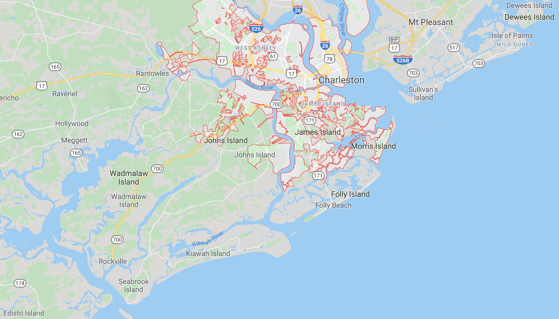 The wider Charleston region